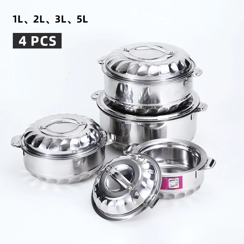 New Arrival Cookware Hotel Kitchen Non Stick Cooking Pot Set 4PCS Double wall thermal food warmer