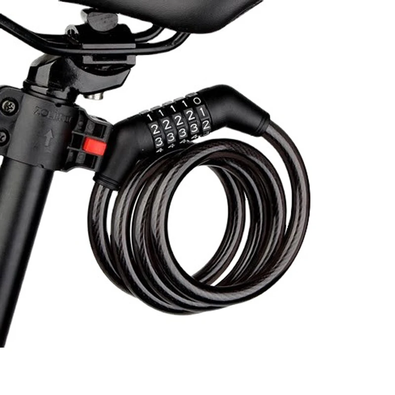 Bike Lock Anti-theft Portable Fixed Bicycle Security Code Lock 5 Digit Steel Cable MTB Bike Motorcycle Combination Password Lock