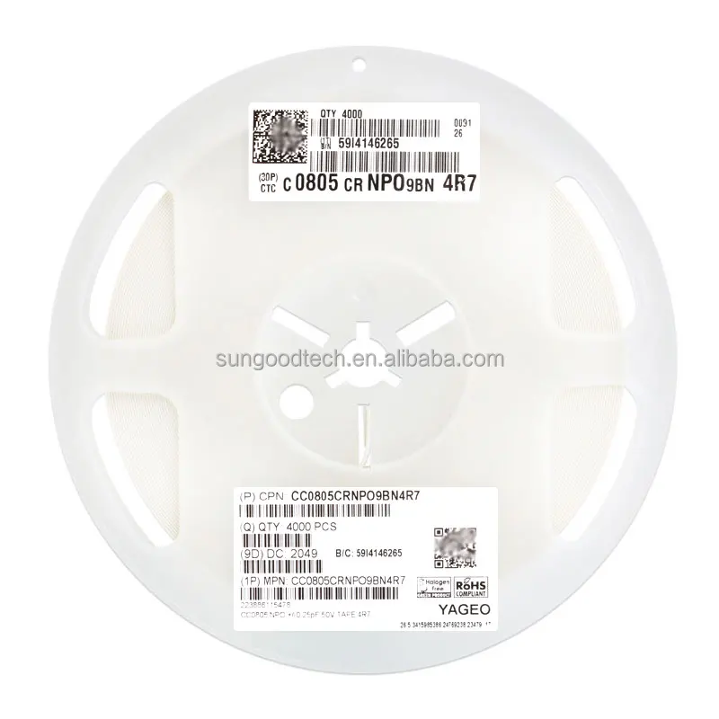 SMD MLCC 0402CG4R7B500NT 4.7PF 50V 0.1PF C0G 0402 Surface Mount Chip Capacitor Ceramic Capacitor