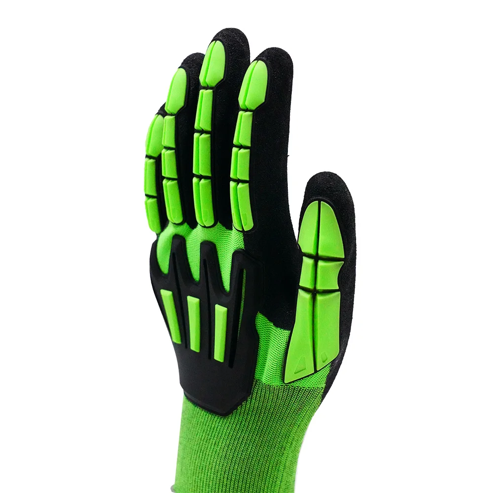 POPALM Whosale Heat-press Industrial-Grade Anti-Collision Padding TPR Safety Gloves for Maximum Hand Protection