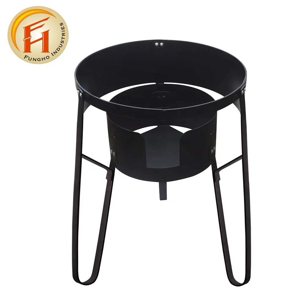 Сверхмощная железная подставка для горелки для приготовления пищи, уличная подставка для горелки с защитой от ветра