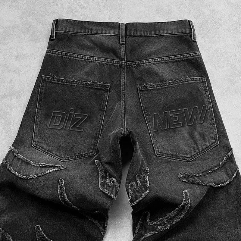 DIZNEW Jeans manufacturer Custom baggy Jeans men High quality y2k black jeans for men High Street