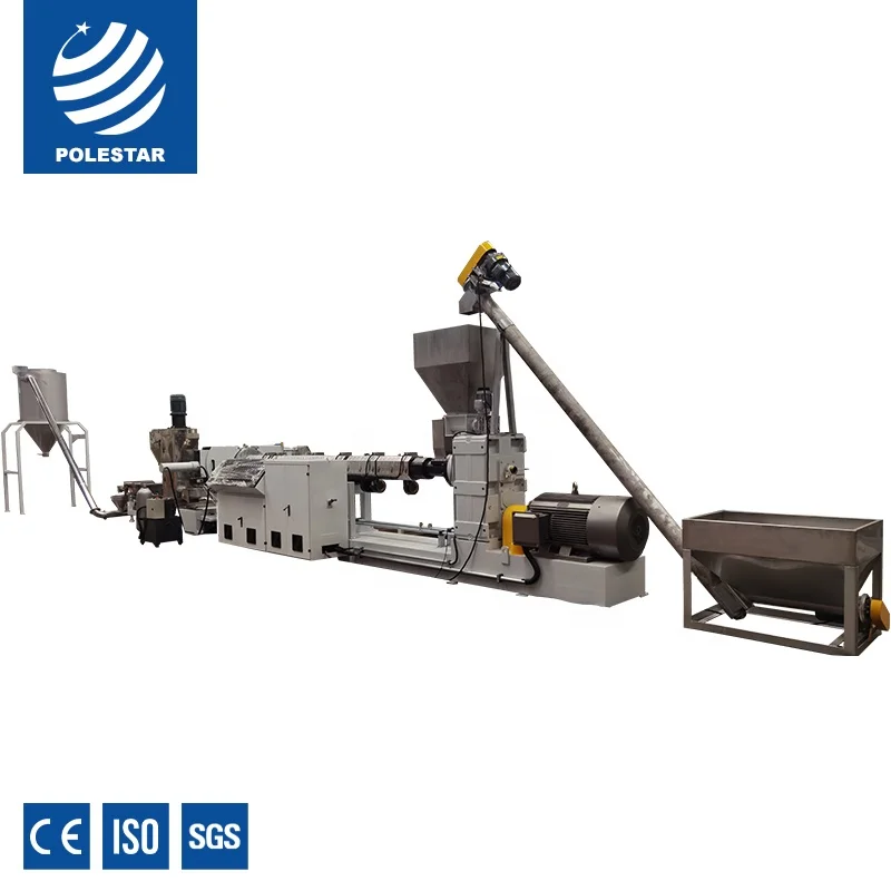 Polestar machinery waste plastic recycling extruder granulators waste pellet machine waste plastic pelletizing line
