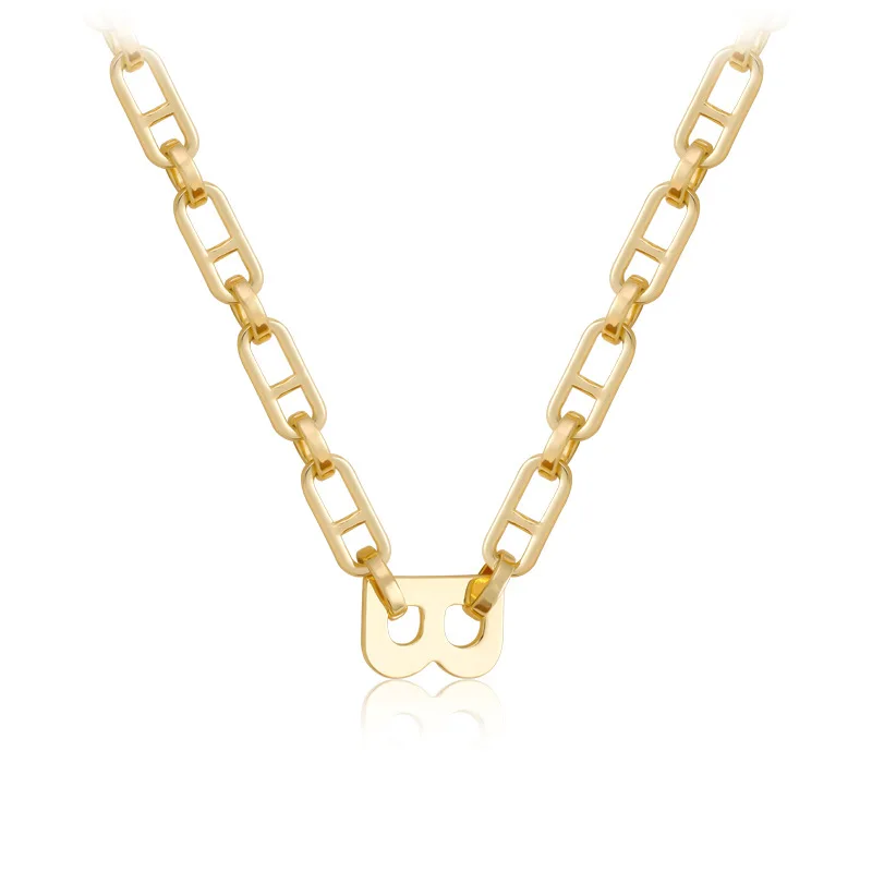 Korean Minority Design Simple Versatile Letter B Sweet Fashion Necklace Women