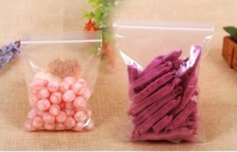 Custom Zip lock  plastic bags Clear Self sealing bags for Food storage Freezer Bags self-adhesive labels