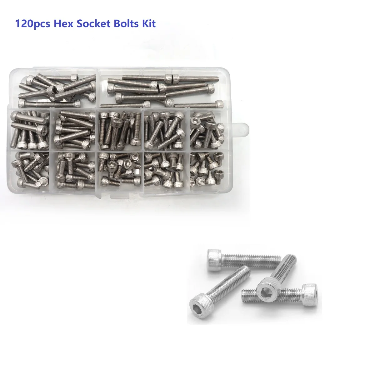 Box M5 Hex Socket Pan Head Screws and Nuts Set Metal Machine Screws Kit Screws assortment Kit