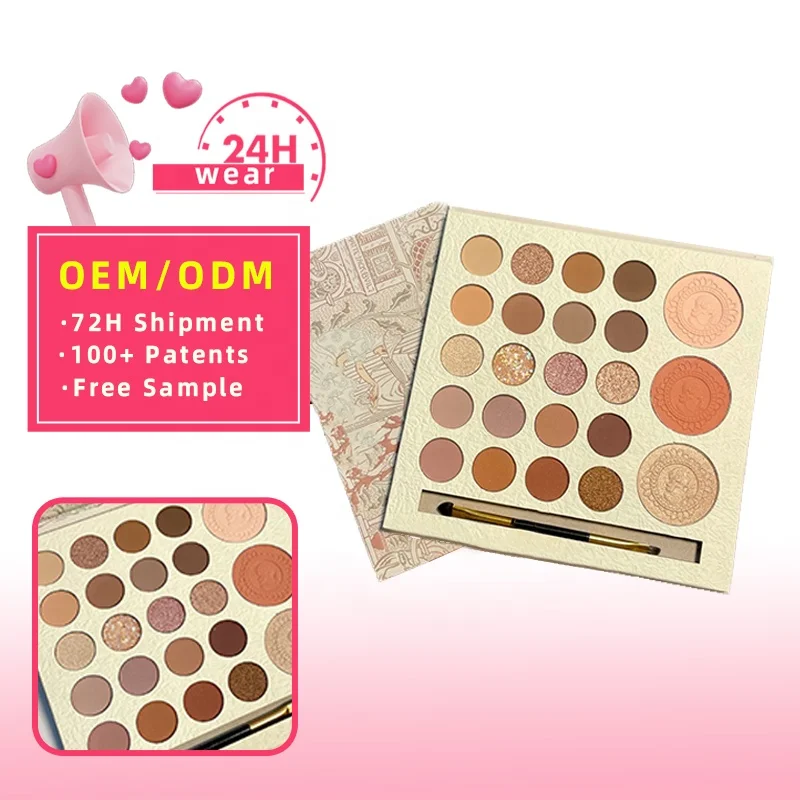 wholesale 23 colors makeup eye shadow highlight blush make up waterproof cosmetic glitter matte eyeshadow palette private label