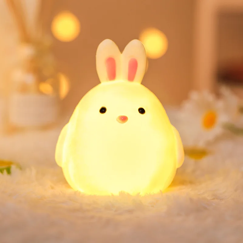 cheap mini lovely led abs night light for kids bunny lamp light up animal night light