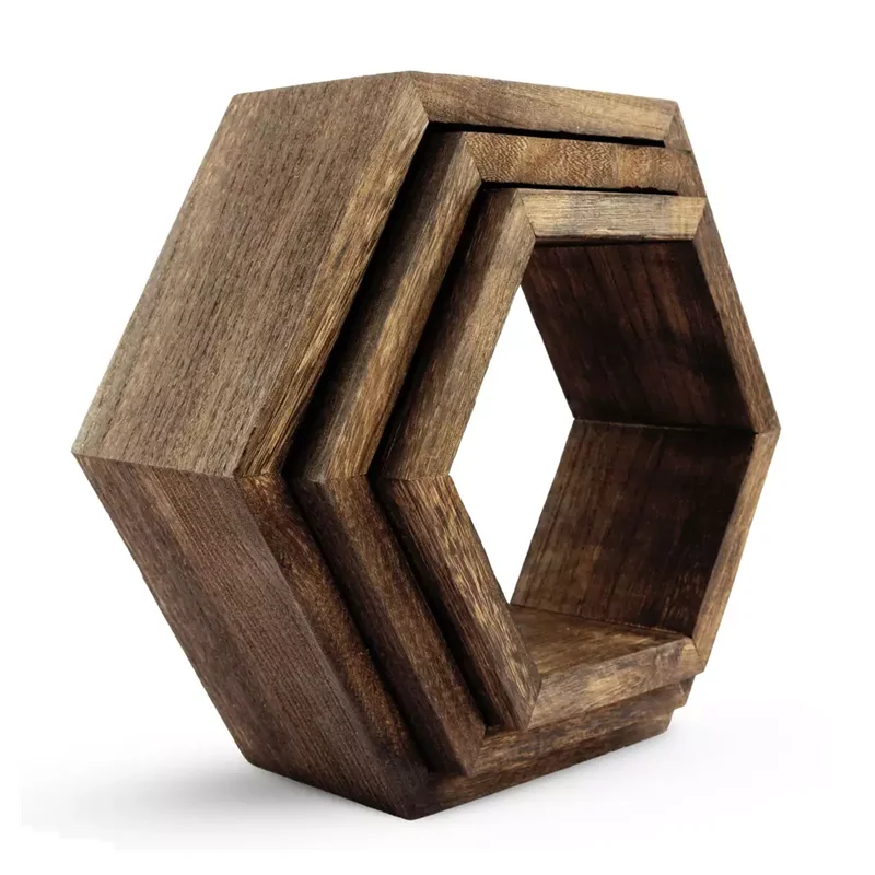 Настенный Набор из 3 плавающих полок, деревенские офисные полки для офисного декора