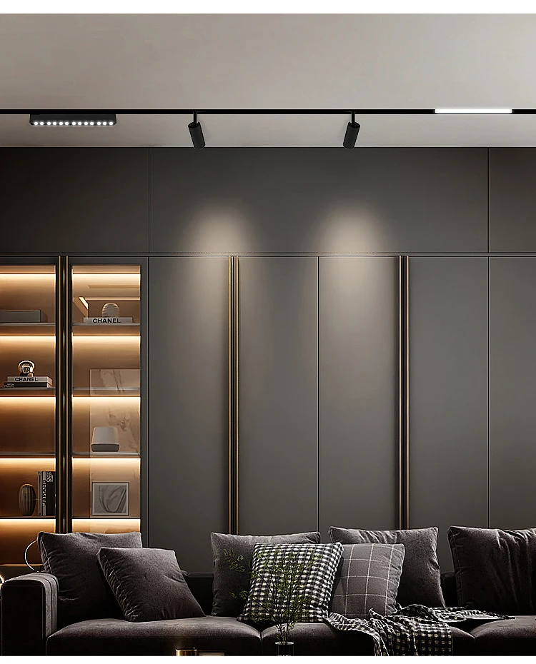 Indoor Lighting Ceiling Embedded Led Adjustable Track Light Rail Cob Led Track Lighting Magnetic Track Bar