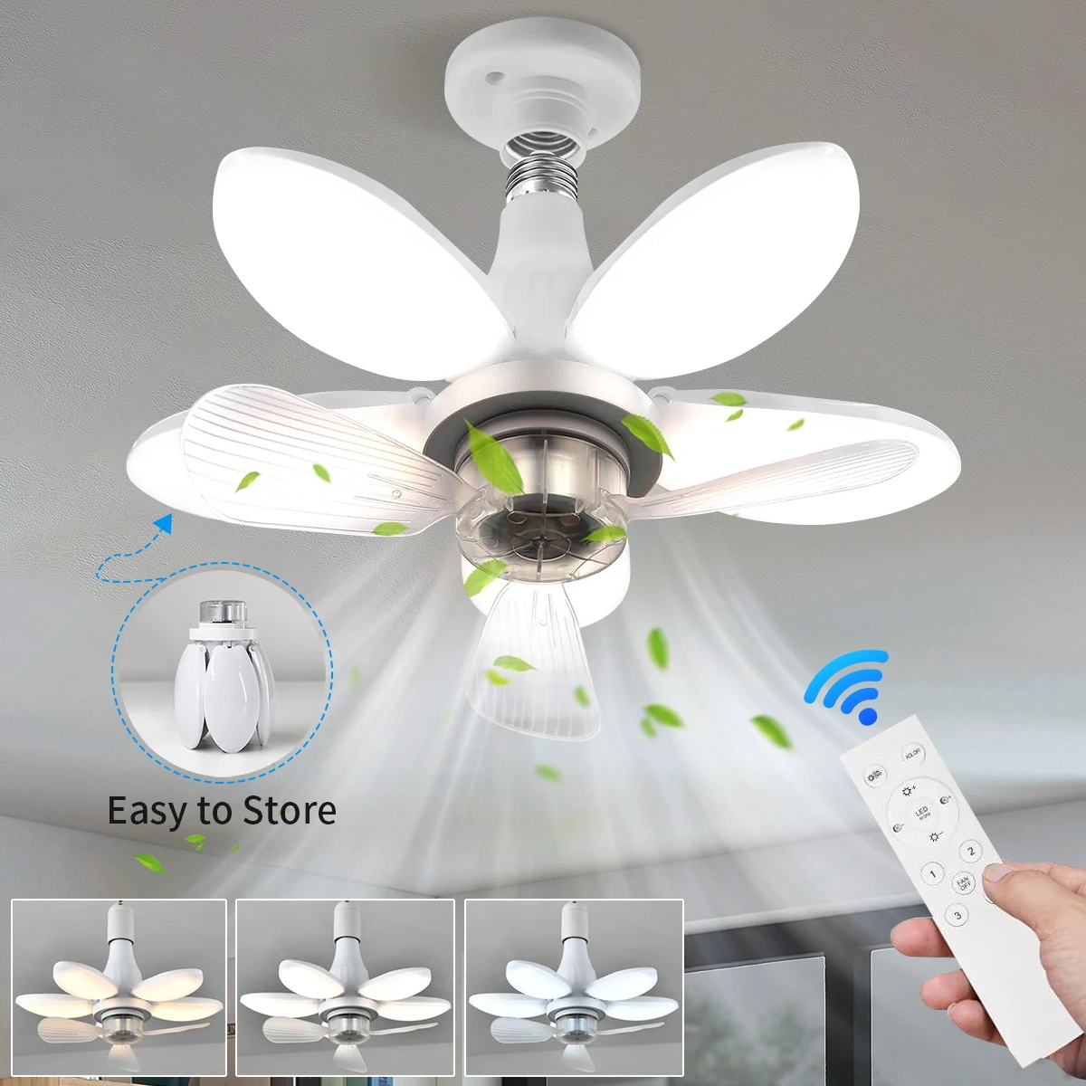 Современный круглый маленький светодиодный потолочный вентилятор с дистанционным управлением