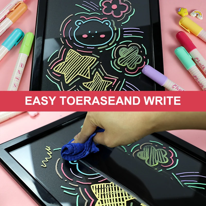 Wholesale Custom 8 Colors Chalk Markers Non-toxic Round Toe Assorted Liquid Chalk Marker for Blackboard Chalk Pen