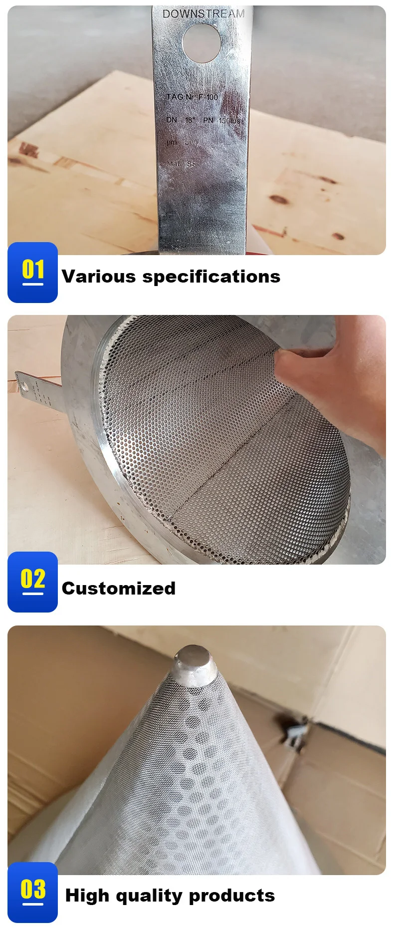 Stainless Steel Flat bottom Temporary Cone Type Fabricated Temporary Strainers (16).jpg