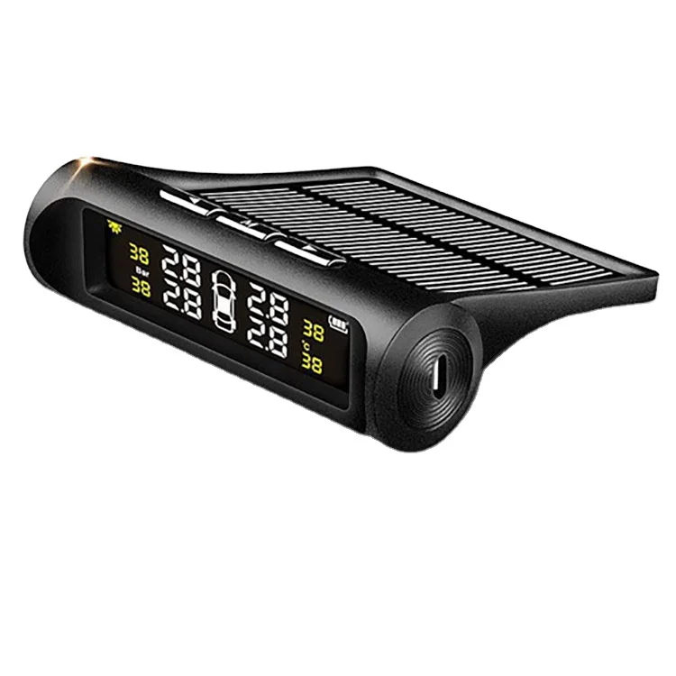 Car TPMS Tyre Pressure Monitoring System Solar Power Digital LCD Display Auto Security Alarm Systems Pressure External Sensor