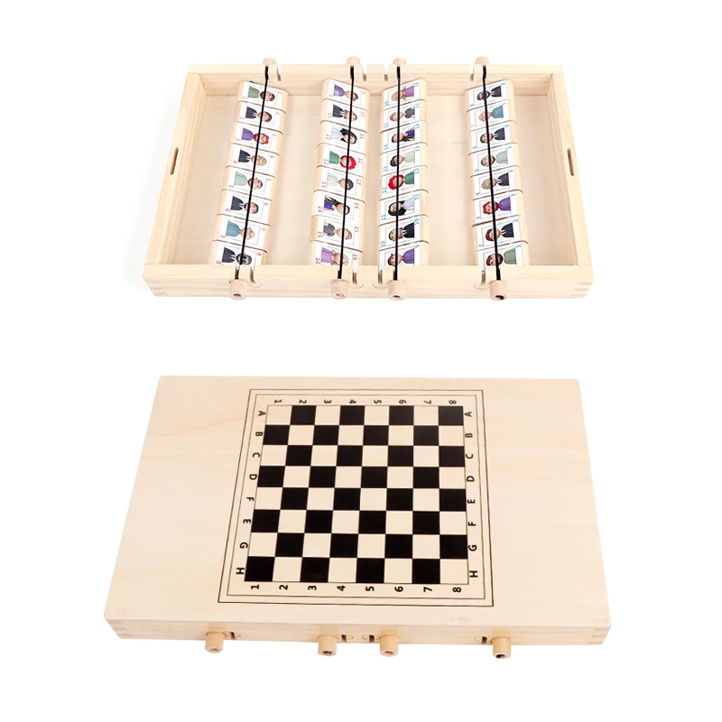 Wholesale wooden boy girls chess guess games developing brain children montessori early educational games for kids