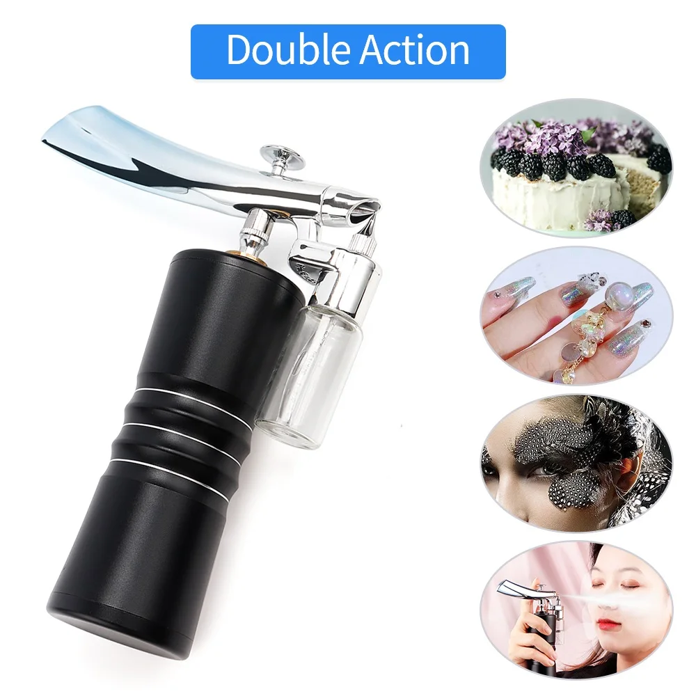 Handheld Airbrush Kit Rechargeable Mini Air Compressor Spray Gun with Double Action for Makeup Art Nail Painting Tattoo Manicure