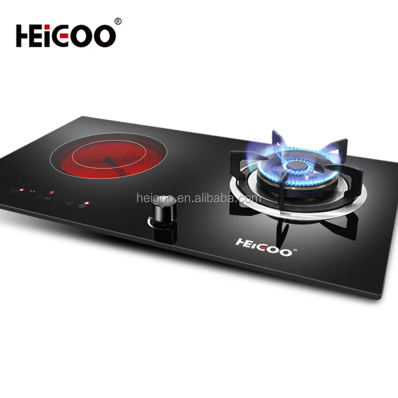 Маленькая Бытовая кухонная техника плита с 2 горелками электрическая керамическая инфракрасная комбинированная газовая варочная панель черной кристальной панелью