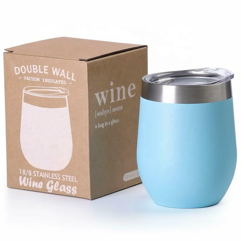 12oz 18/8 Stainless Steel Wine Glasses Vacuum Insulated Tumbler with Lid, a bridesmaid for gift, dropshipping