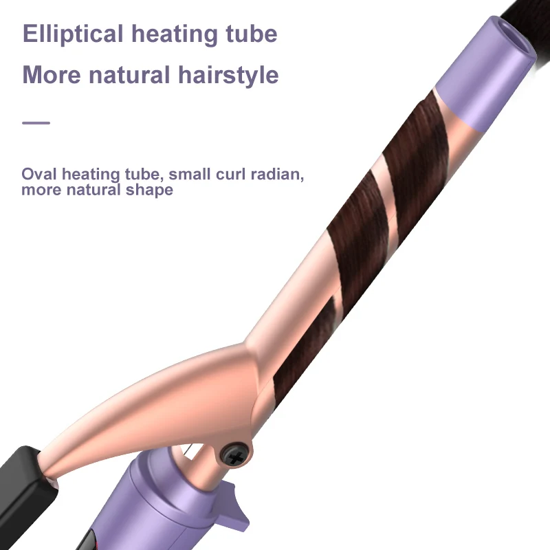 New product hair curler ceramic hair care barrels electric rotating curling iron curling wand with LCD display