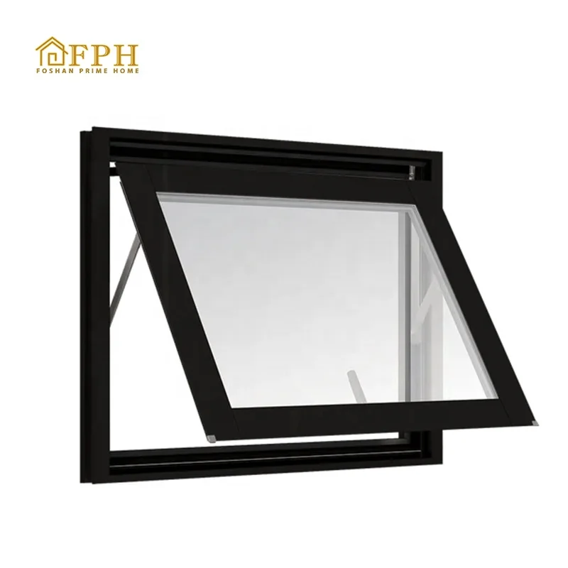 Soundproof Residential Triple Glazed Lowe Aluminum Awning Windows With Grill Screen For Modern Houses