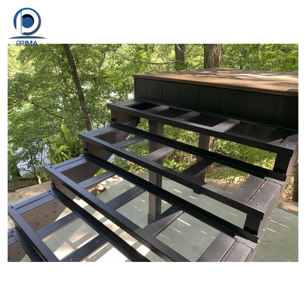 Prima Customized Style Simple Staircase Designs Galvanized Stair Treads with Perforated Metal Anti Slip Stair Treads Staircase