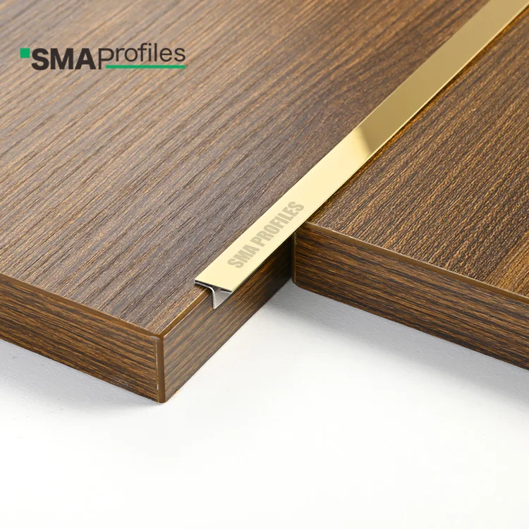 SMAProfiles customized stainless  6 mm T shaped decorative tile trim for furniture