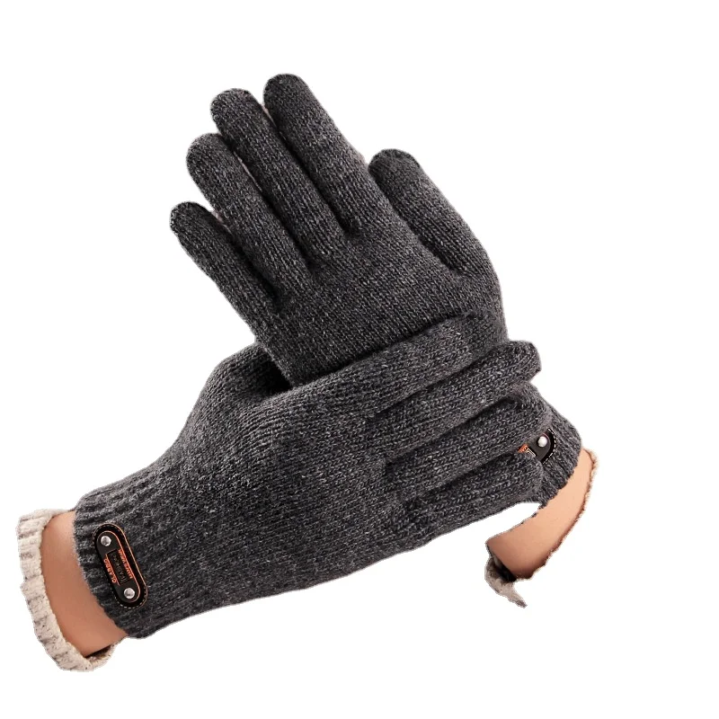 OEM supplier warm soft popular custom logo touch gloves for mobile phone in winter