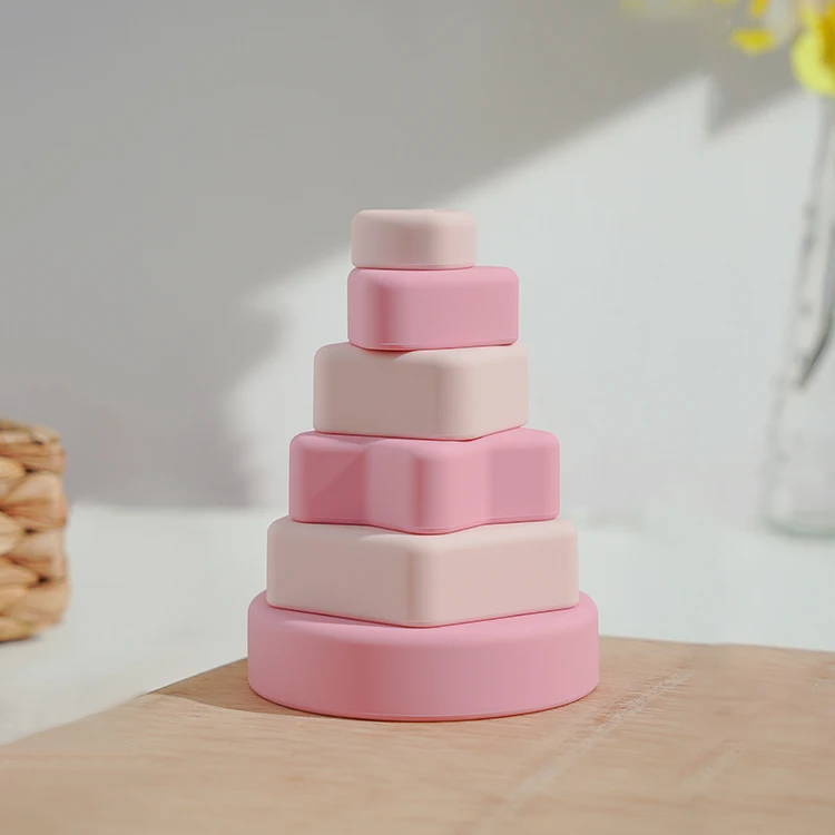 Развивающая игрушка, силиконовые игрушки-гнезда, разноцветные силиконовые строительные блоки для детей, Набор детских стаканов