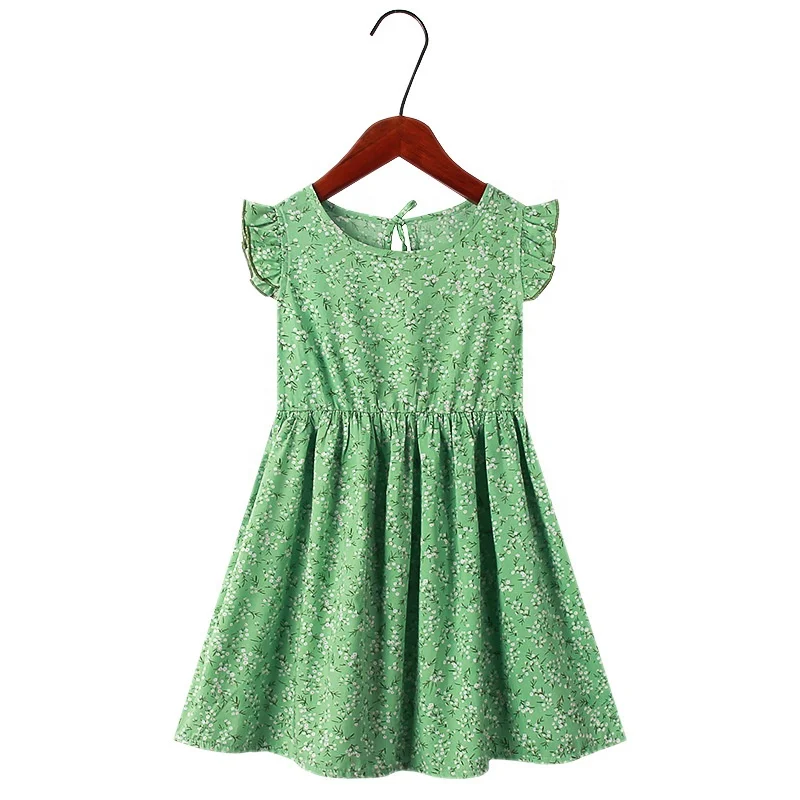 Summer Fashion dresses 2-10 years old girls lace sleeve floral dress Holiday beach dress