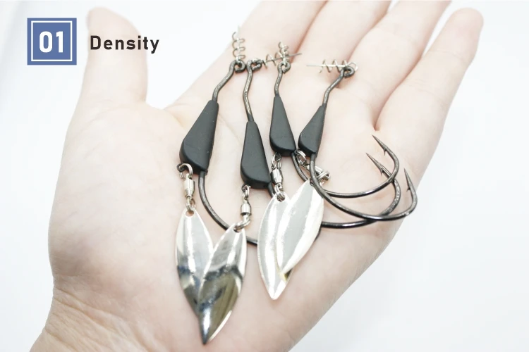 Weighted fishing hook Tungsten Balded Swimbait Hook Crank Soft Worm Hooks With Metal Spoon Sequins