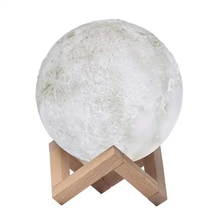 PVC Lunar Light Gift Rechargeable 16 Colors Touch moon light Change Remote 3D Printing Globe Moon Light LED 3D Moon Lamp