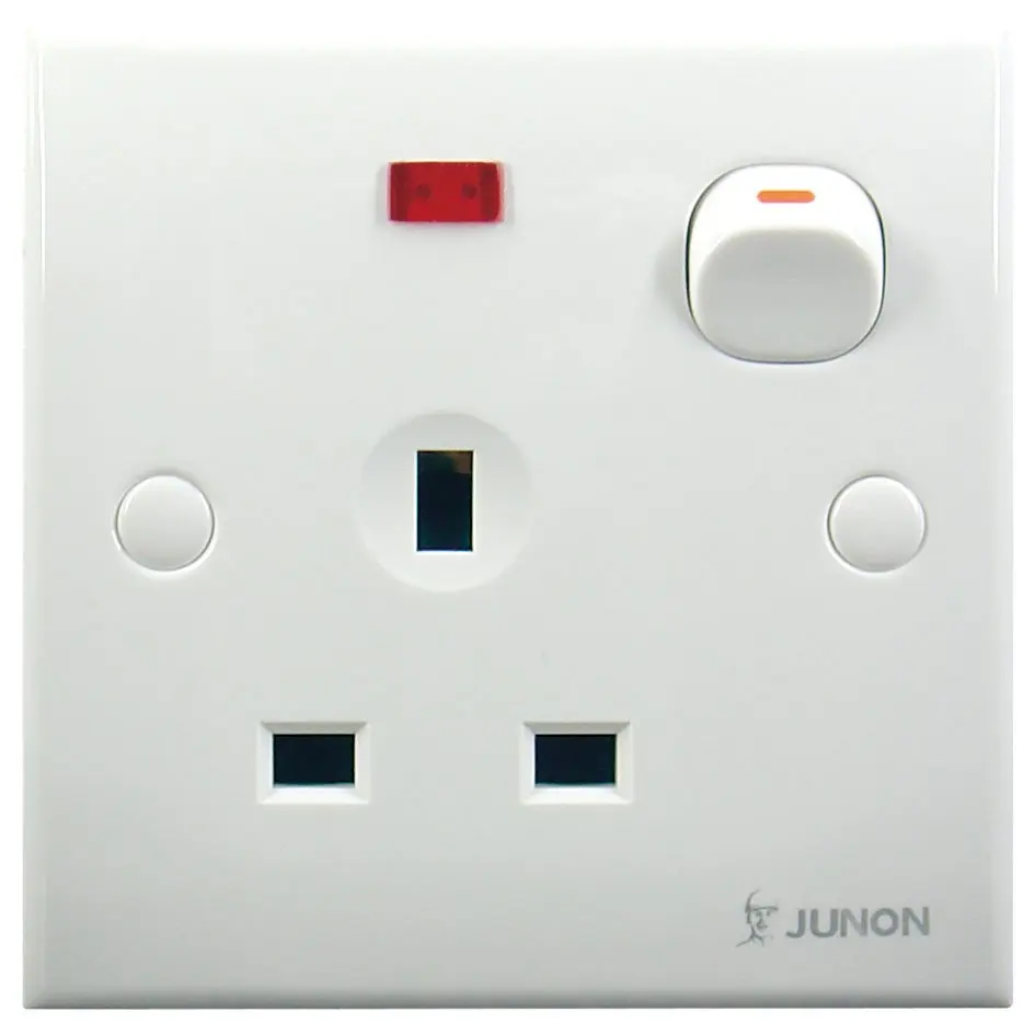 JUNON Hot Sell Switch Socket 3A Big button Door Bell with fluorescent light Electric Wall Switch