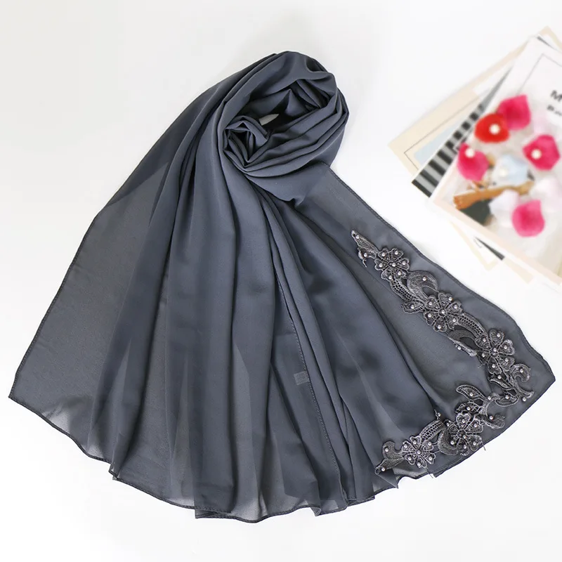 New Arrival High Quality Cheap Floral Scarf Women Bubble Chiffon Hijab Muslim