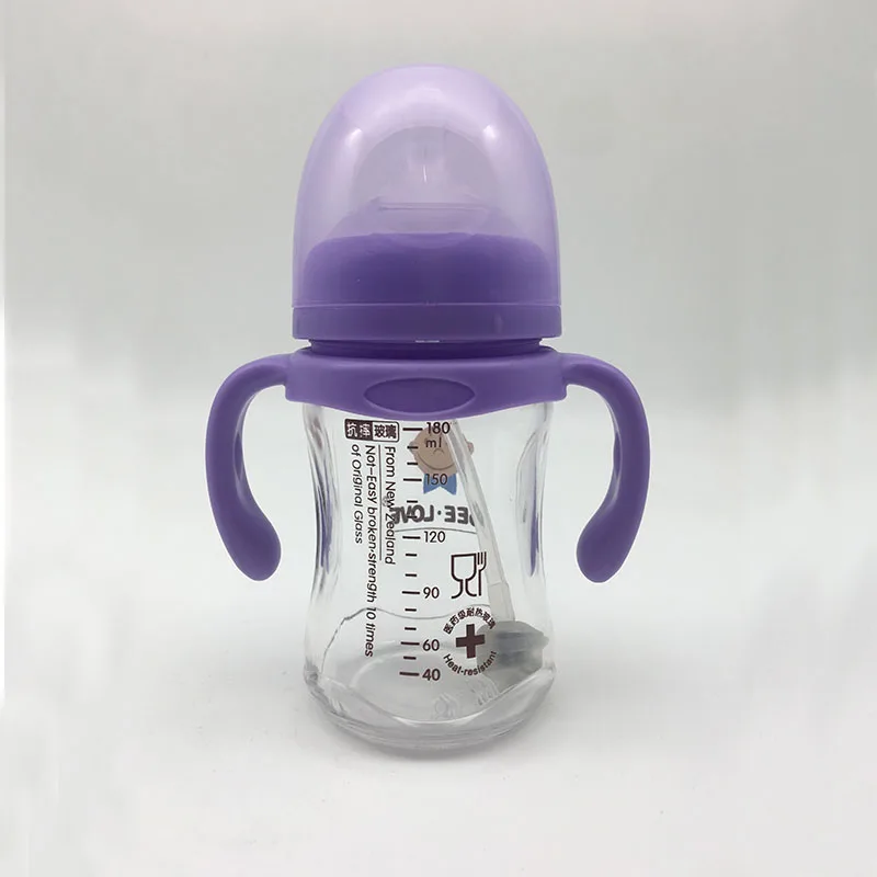 Promotional 8oz wholesale glass baby milk feeding bottles for baby