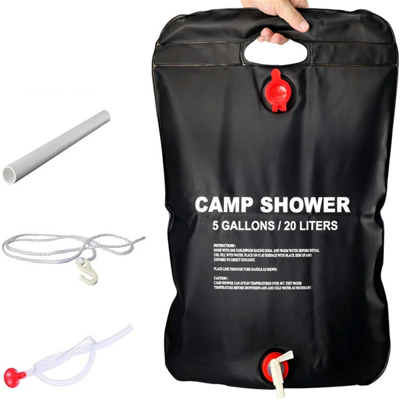 JW-075 Outdoor solar energy heated water shower hanging bag douche portable camping shower bag