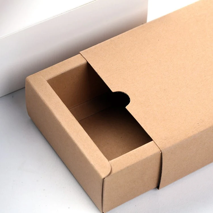 Wholesale Custom Packaging Box Portable Kraft Paper Present Paper Box Gift Drawer Box Logo Printed