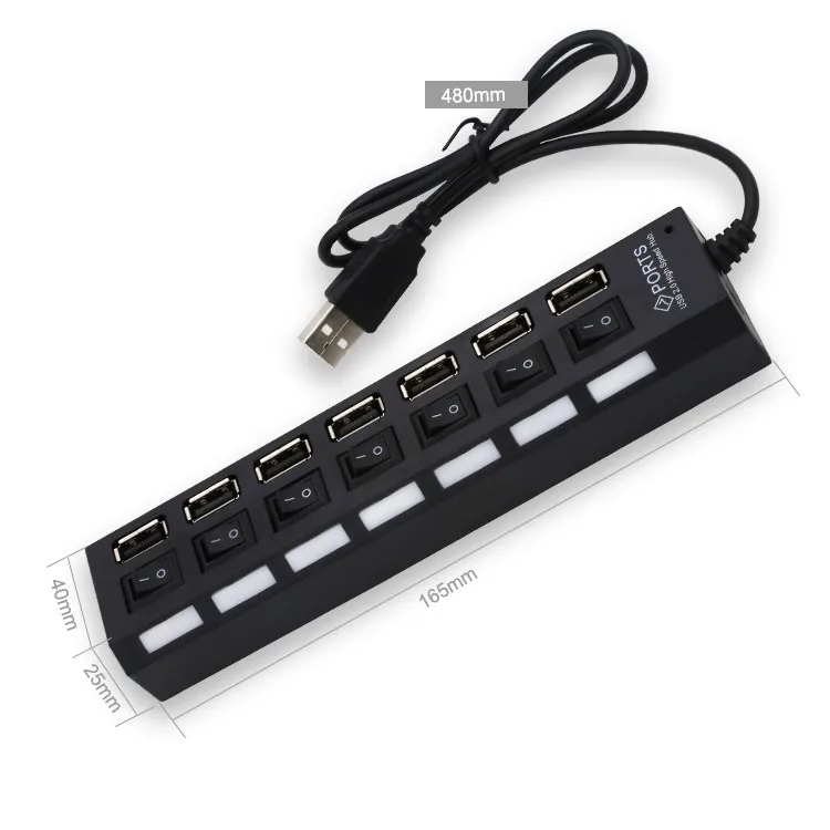 Конкурентоспособная цена 7 портов usb 2 0 концентратор с индивидуальным