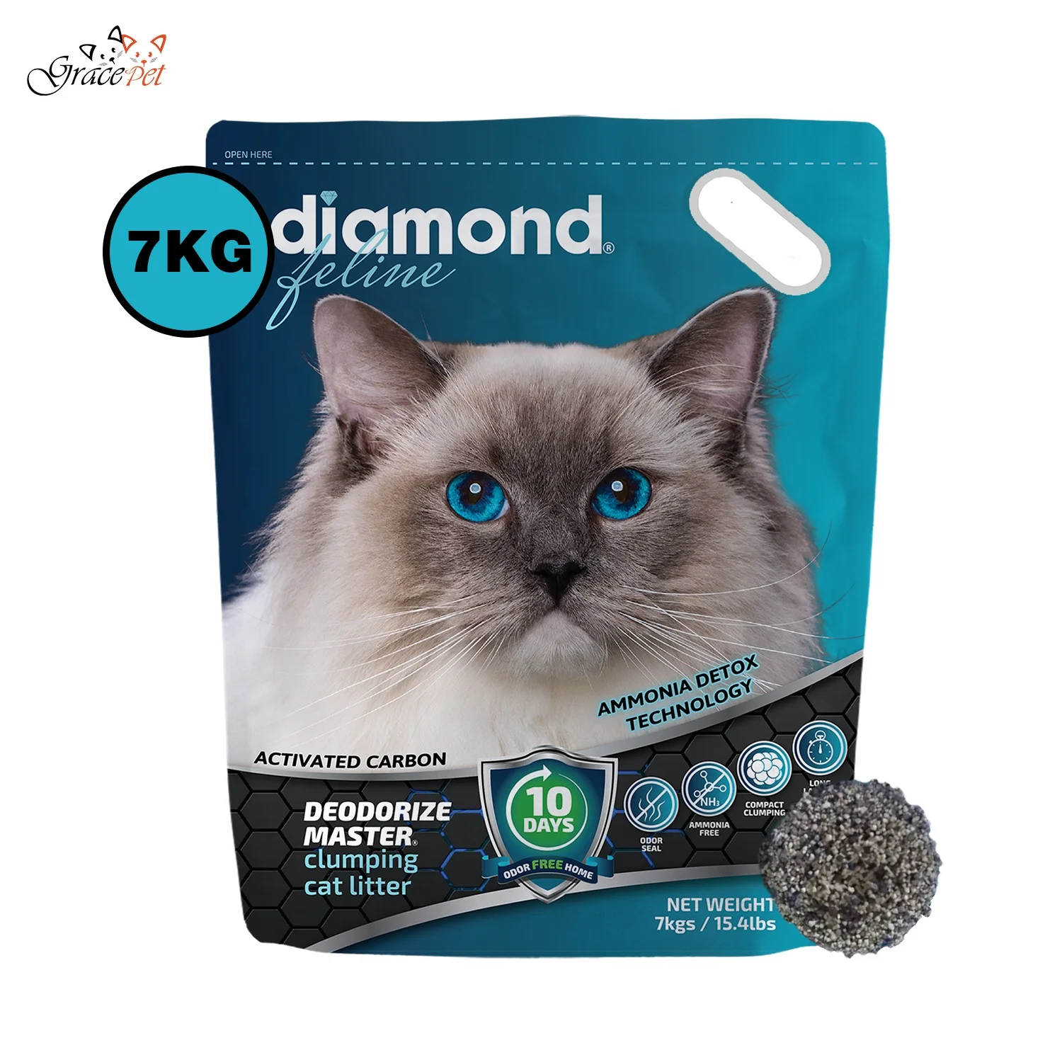 Sodium bentonite litter sand cat Diamond feline 4kg and 7kg pet litter sand supplier