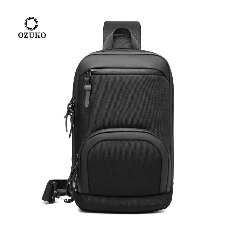 Официальная сумка через плечо Ozuko 9516 2021 тактические нагрудные сумки спортивная водонепроницаемая для телефона мужская сумка-слинг на