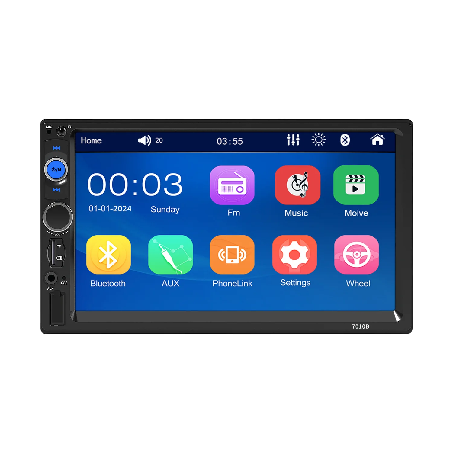 7 Inch 1DIN TFT Screen Car DVD Player FM Radio & MP5 with High Visibility & Easy Navigation