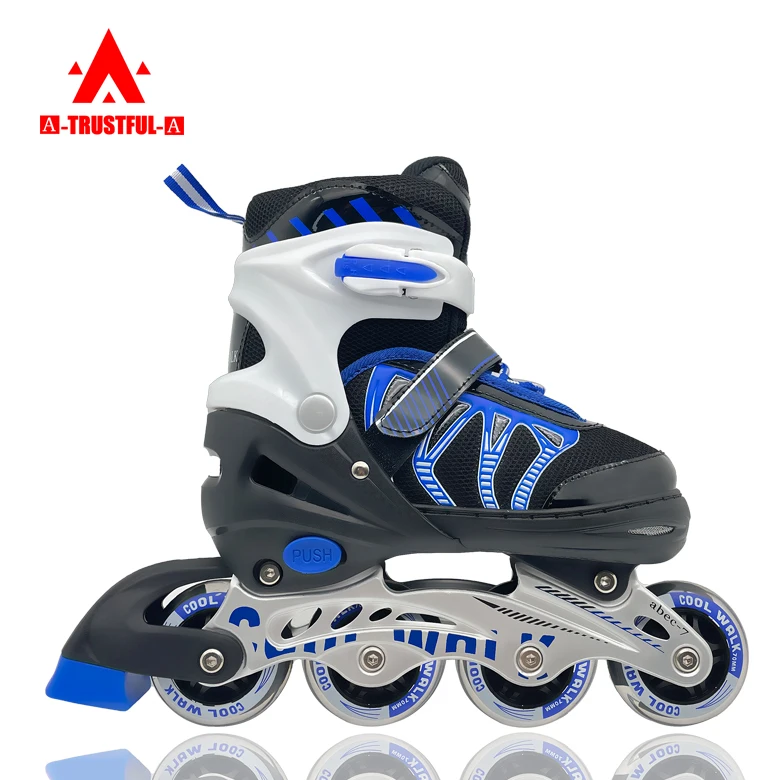 Wholesale pu infused skates wheels kids beginner design triple protection adjustable inline skates