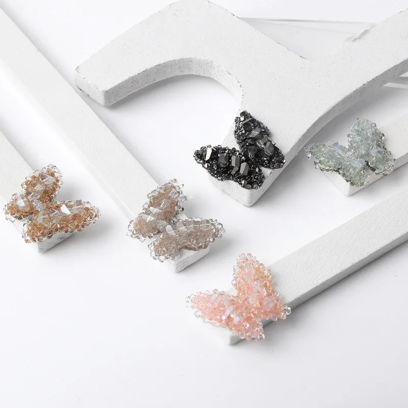 2022 Popular Manicure Butterfly Full of Diamond Rhinestones Nail Art 3D Bear Pink Black Crystal Nail Art Charms