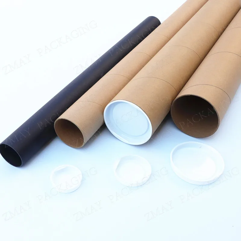 cardboard cylinder mailing shipping tubes with plastic lid rigid paper mailing tubes