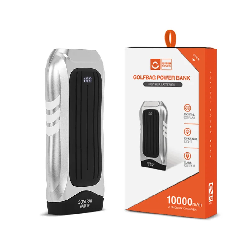 Promotional golf bag design power bank rohs 10000mah dual usb outputs oem external battery mobile phone power bank