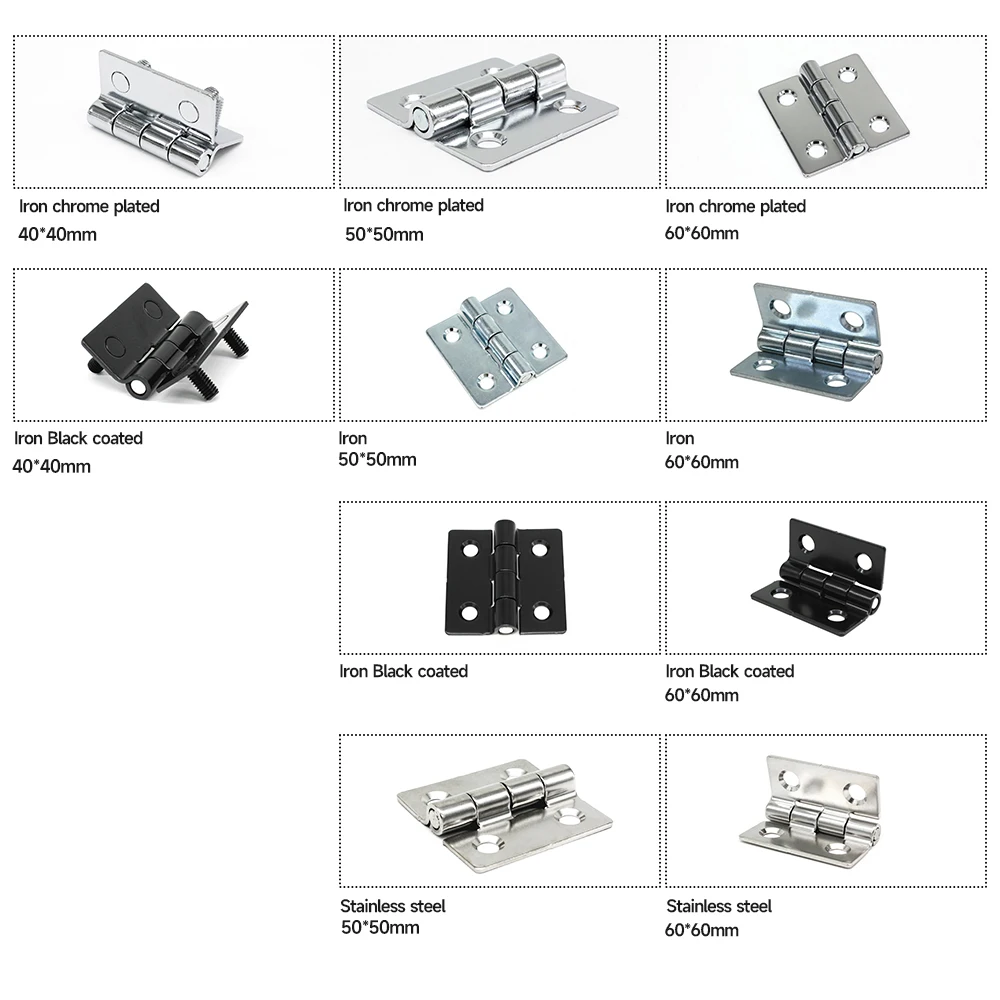 Thcoo Square Stainless Steel Screw On 180 Degree Industrial Hinge Distribution Cabinet Hinge 50*50mm 60*60mm Butterfly Hinge