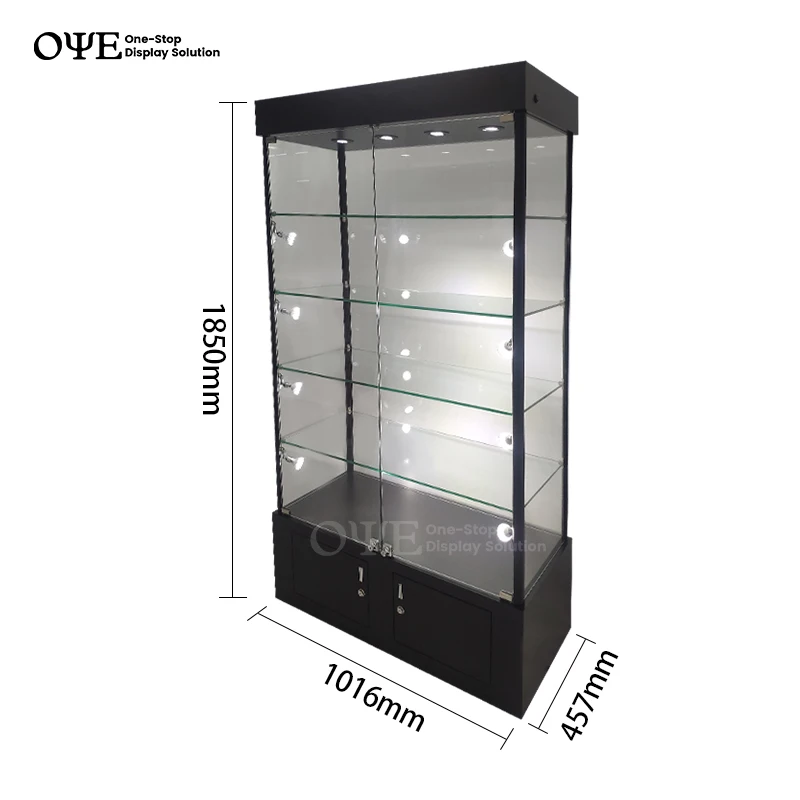 glass shelf vitrine display case showcase glass display showcase led light