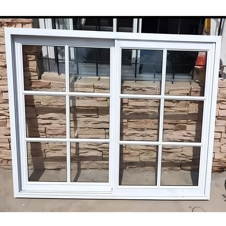 Wholesale Pvc Graphic Design Horizontal Commercial Thermal Break Magnetic Screen Partition Customizable UPVC Sliding Window