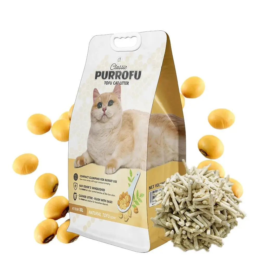 Factory Price High Quality Strip Shape Flushable Tofu Cat Litter Eco-Friendly High Water Absorption