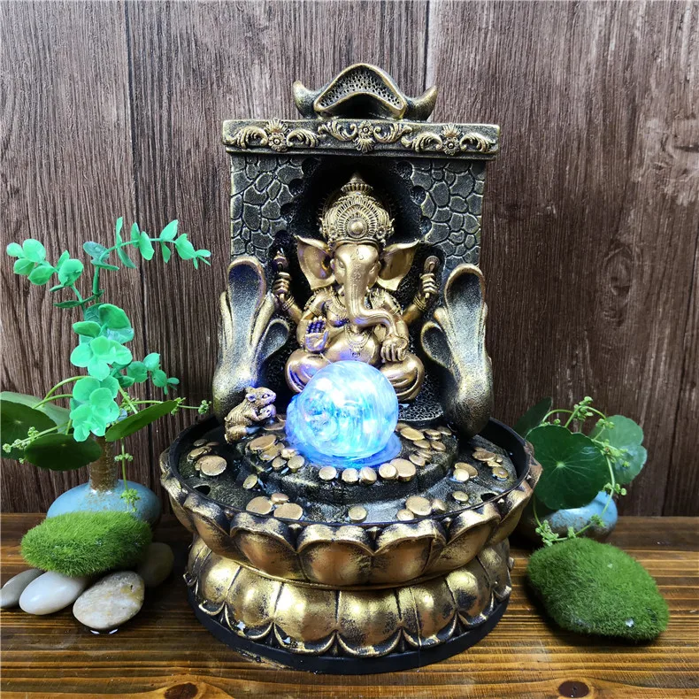 Религиозный настольный фонтан Fengshui скульптура Будды дзен Лакси для помещений садовая статуя Ганеша фонтаны