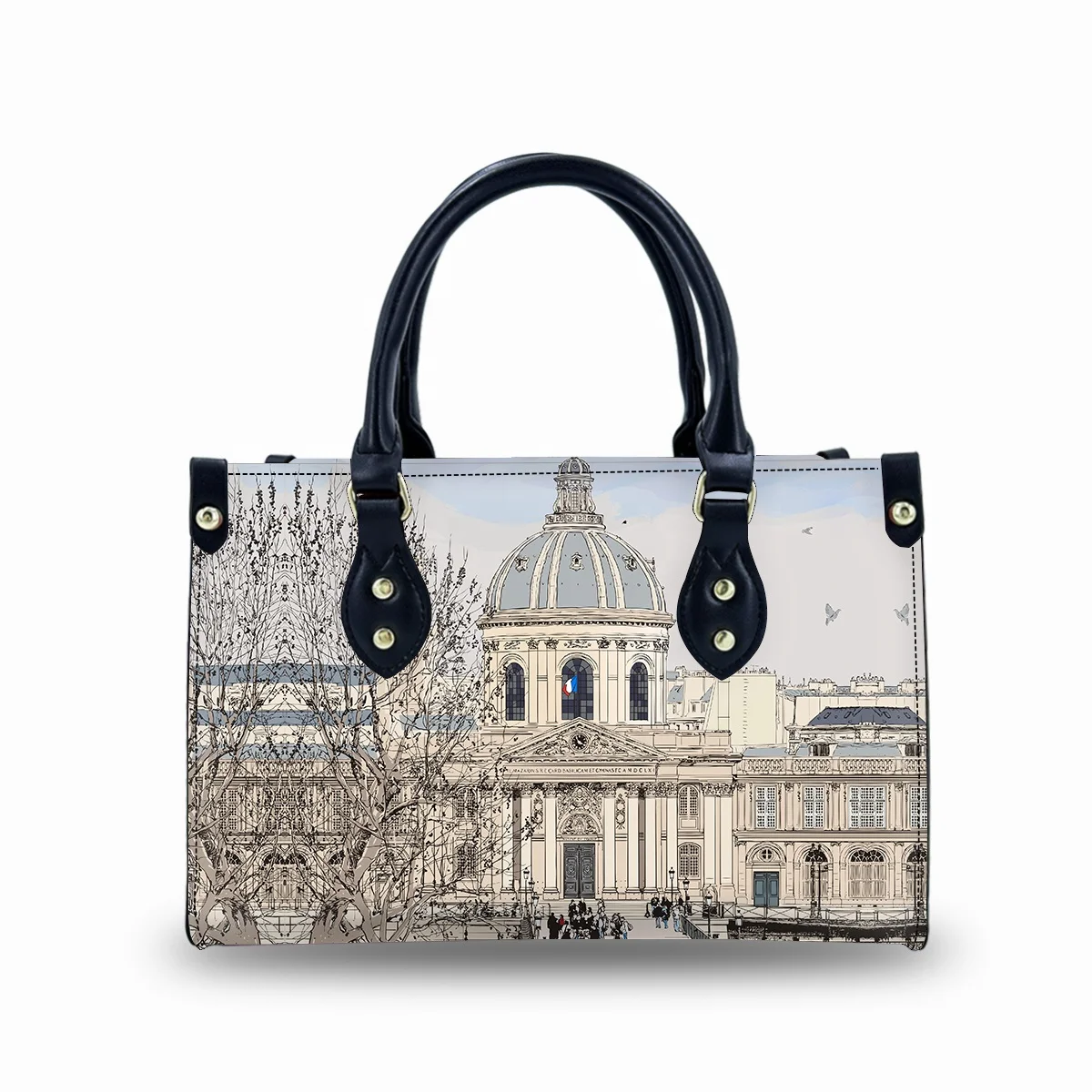 Designer City Pattern Luxury Handbags For Women 2023 Ladies Hand Bags Hard Botton Tote Bag Custom Large Tote Bag